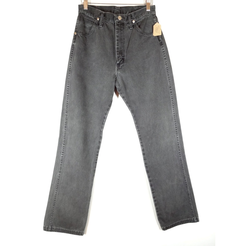 Vintage 90s Wrangler Jeans Women 7 Faded Black High Rise Straight Leg Denim USA